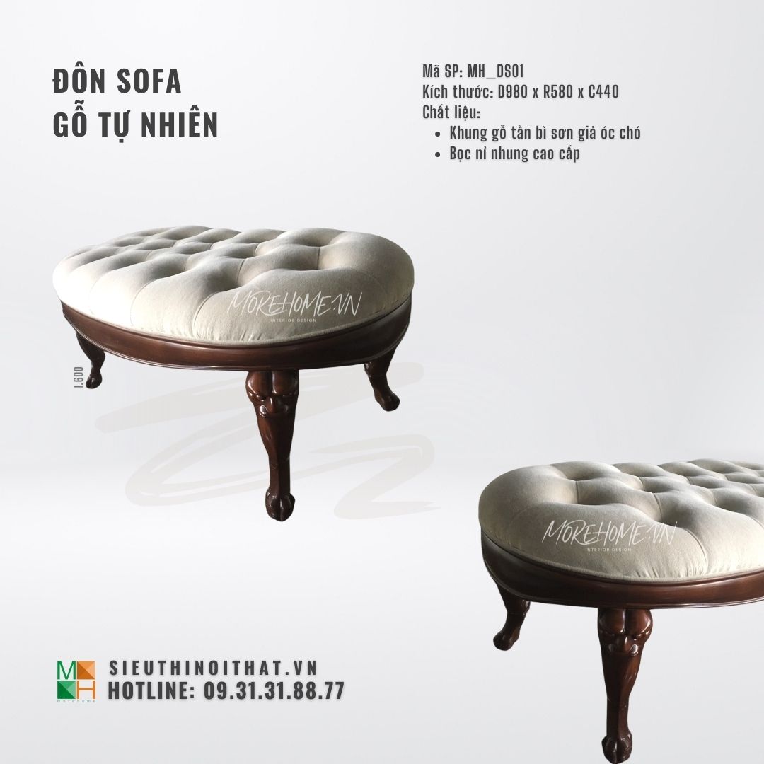 Đôn sofa gỗ tự nhiên MH_GSD01